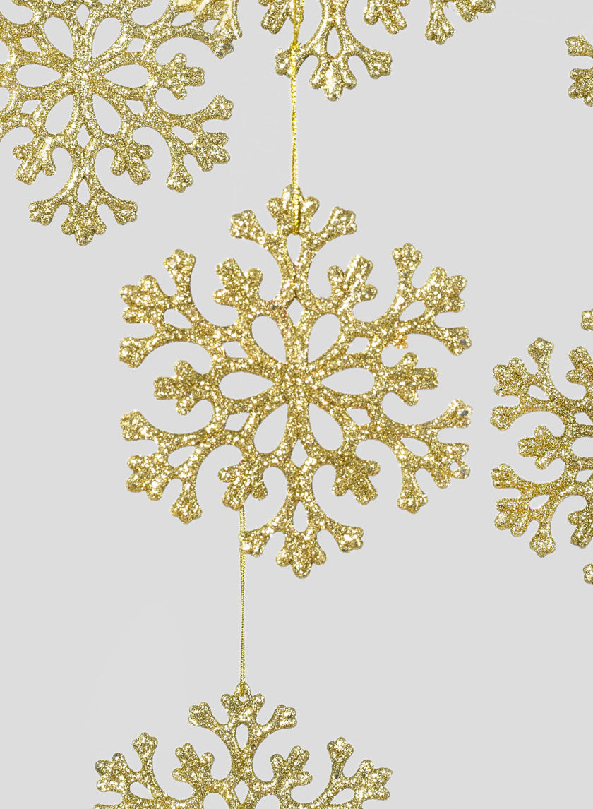 4in Gold Snowflake Ornaments