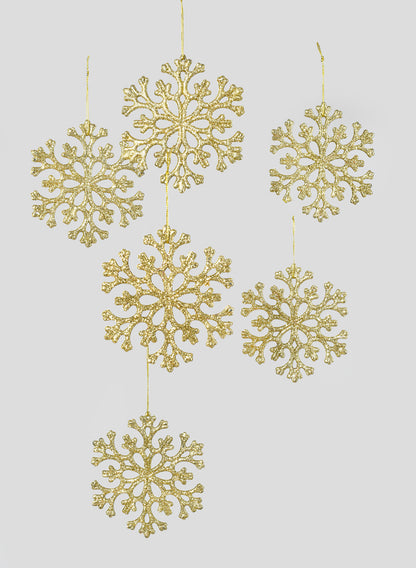 4in Gold Snowflake Ornaments