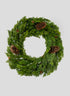 24in Green Cypress Wreath With Pine Cones