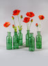 Green Glass Bottle Bud Vases