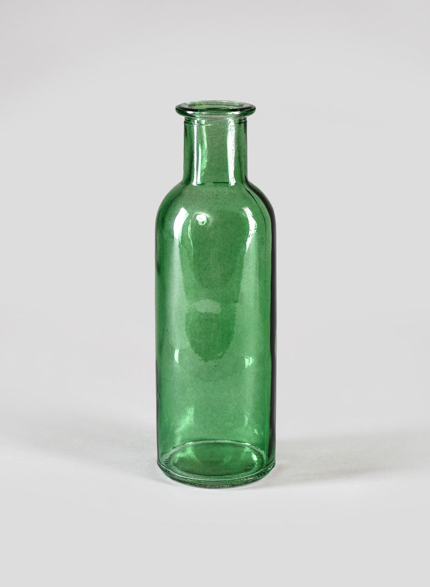 Green Glass Bottle Bud Vases