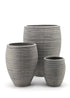 11 1/2in, 17in, & 24in Grey Washed Ficonstone Ripple Pot