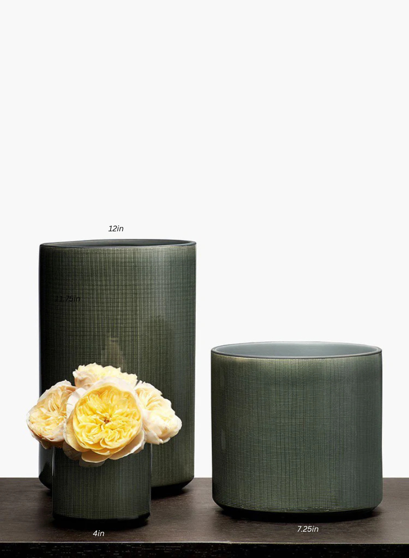 Black Linen Ceramic Vases