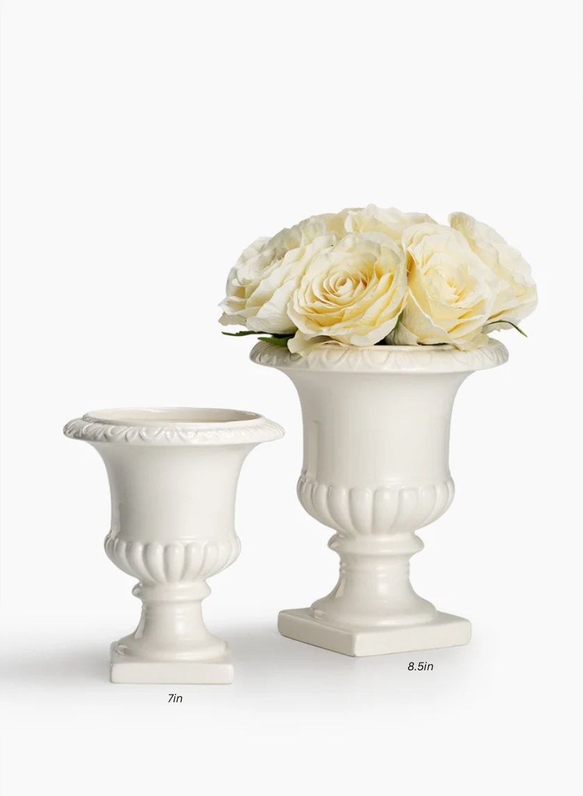 White Ceramic Urns