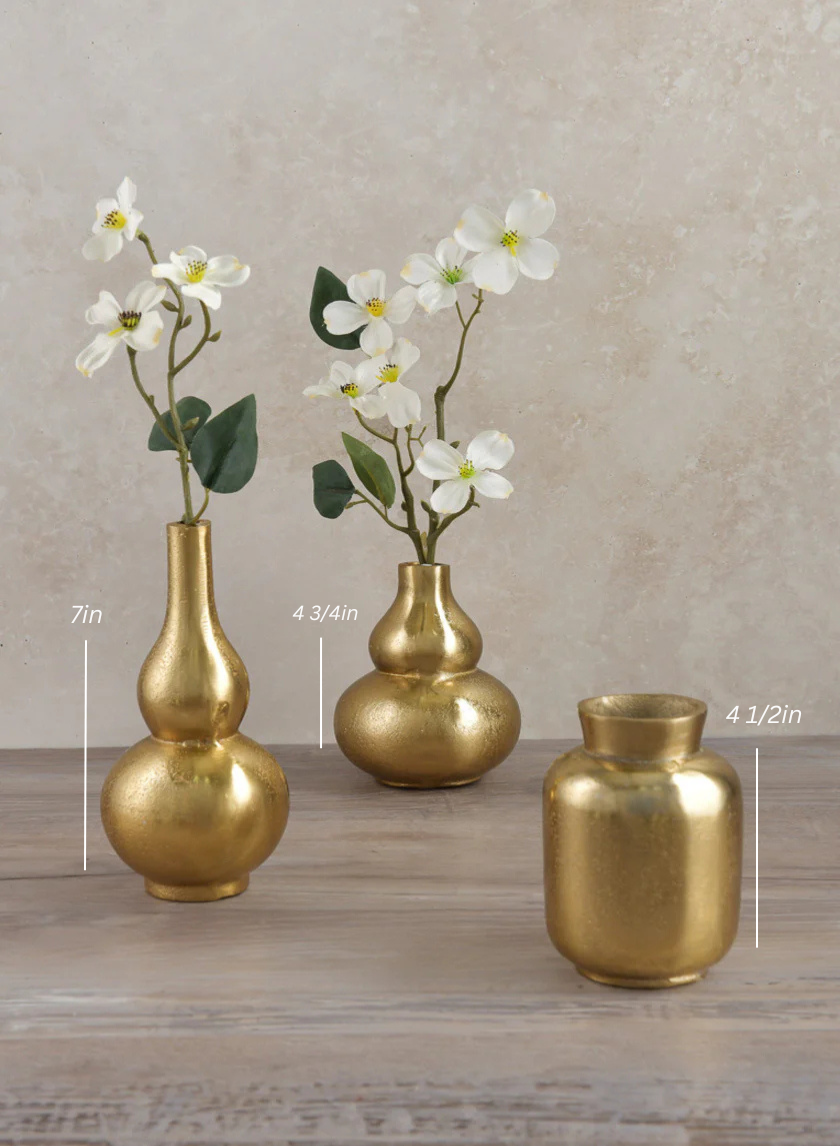 Orseil Deco Mini Vases, Old Gold