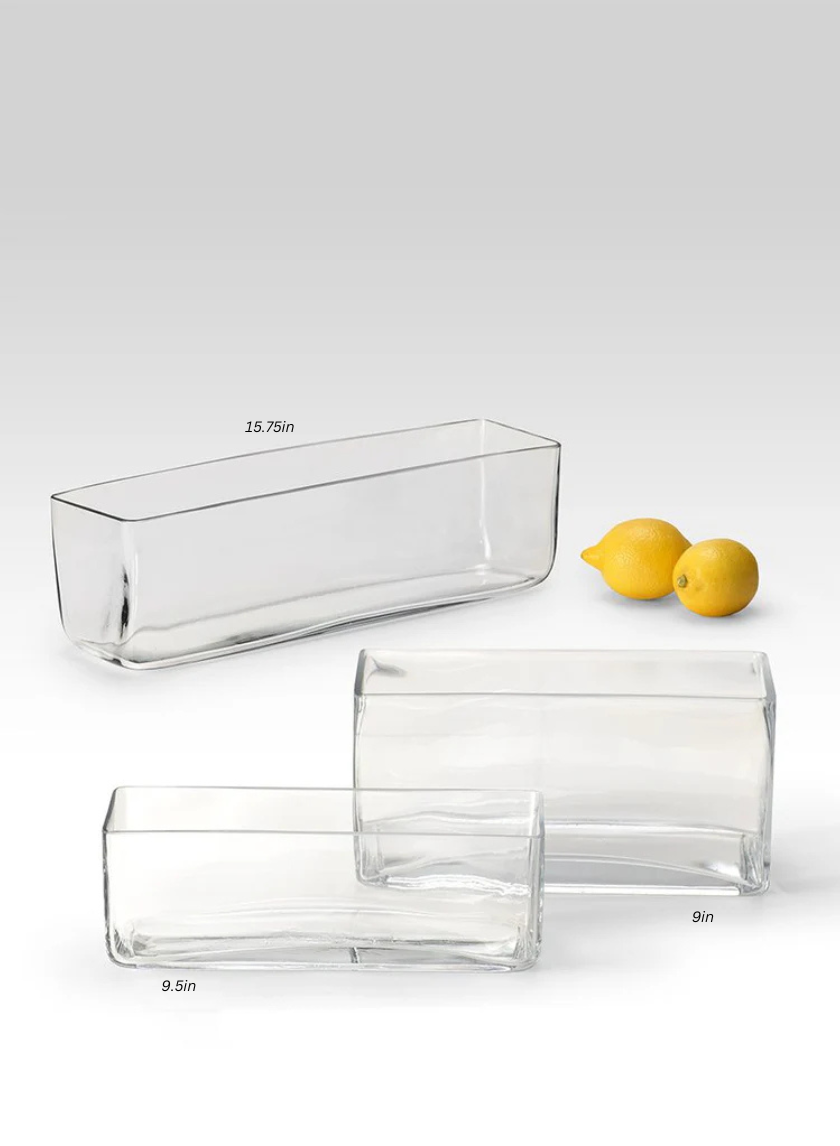 Rectangular Clear Glass Vases