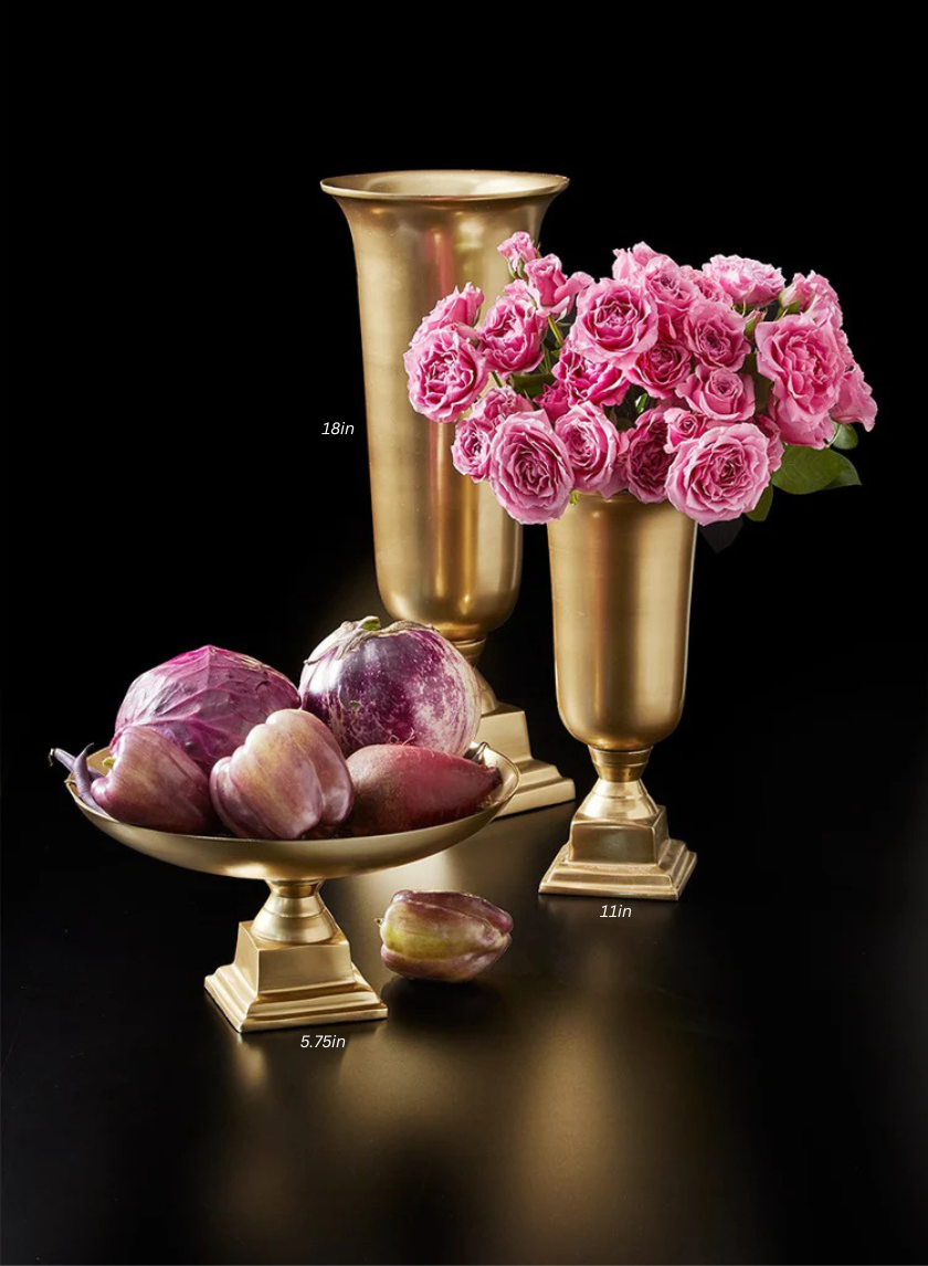 Gold Pedestal Bowl &amp; Urn Vases