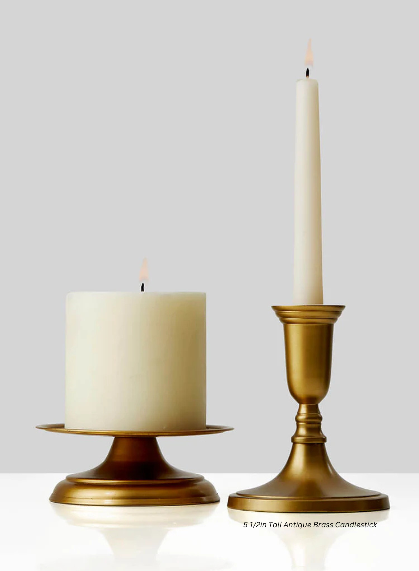 5 1/2in Tall Antique Brass Candlestick