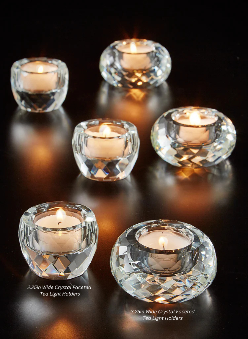 Crystal Faceted Tea Light Holders