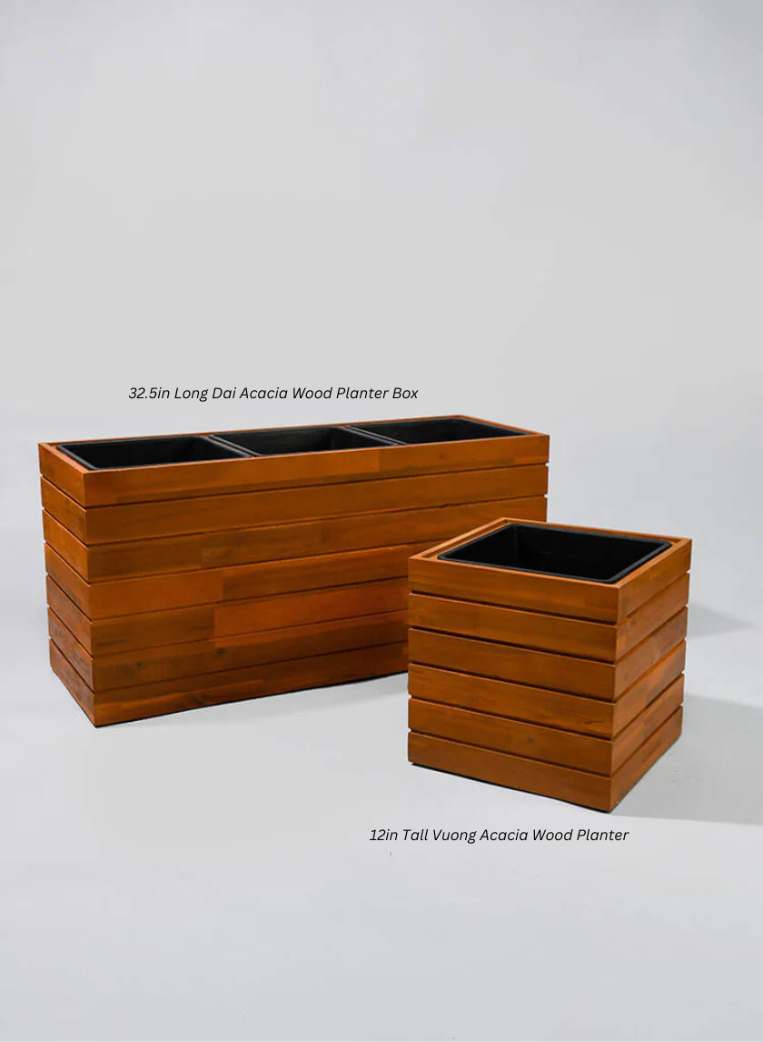 32.5in Long Dai Acacia Wood Planter Box