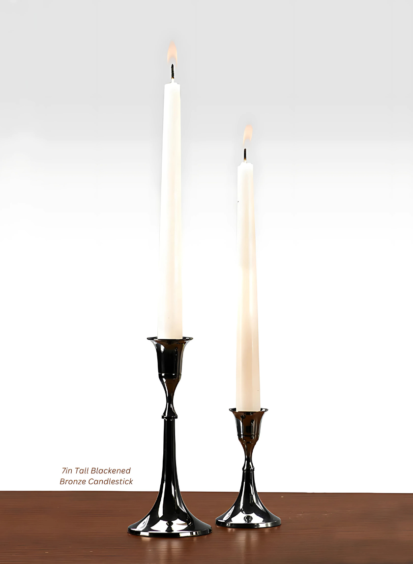 7in Tall Blackened Bronze Candlestick