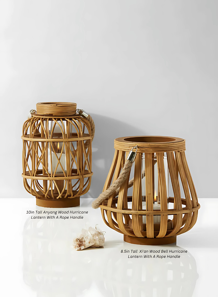 Wood Hurricane Lanterns