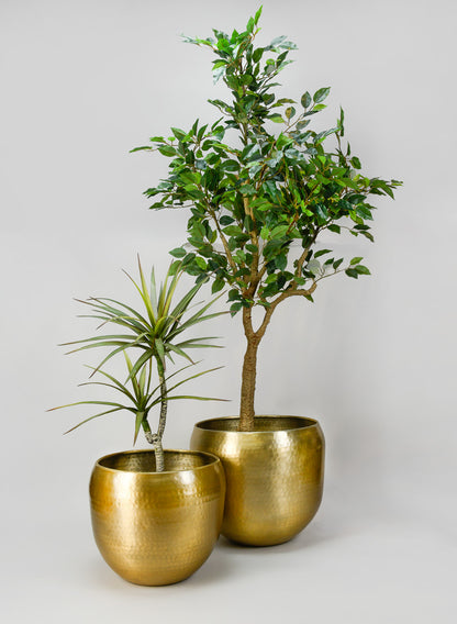 Madurai Brass Look Aluminium Indoor Garden Pot, Small