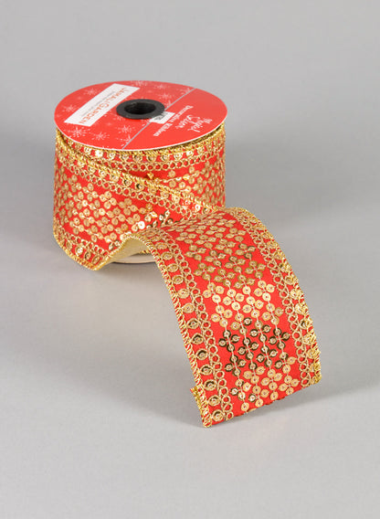 3in Royal Nawab Red Gold Ribbon