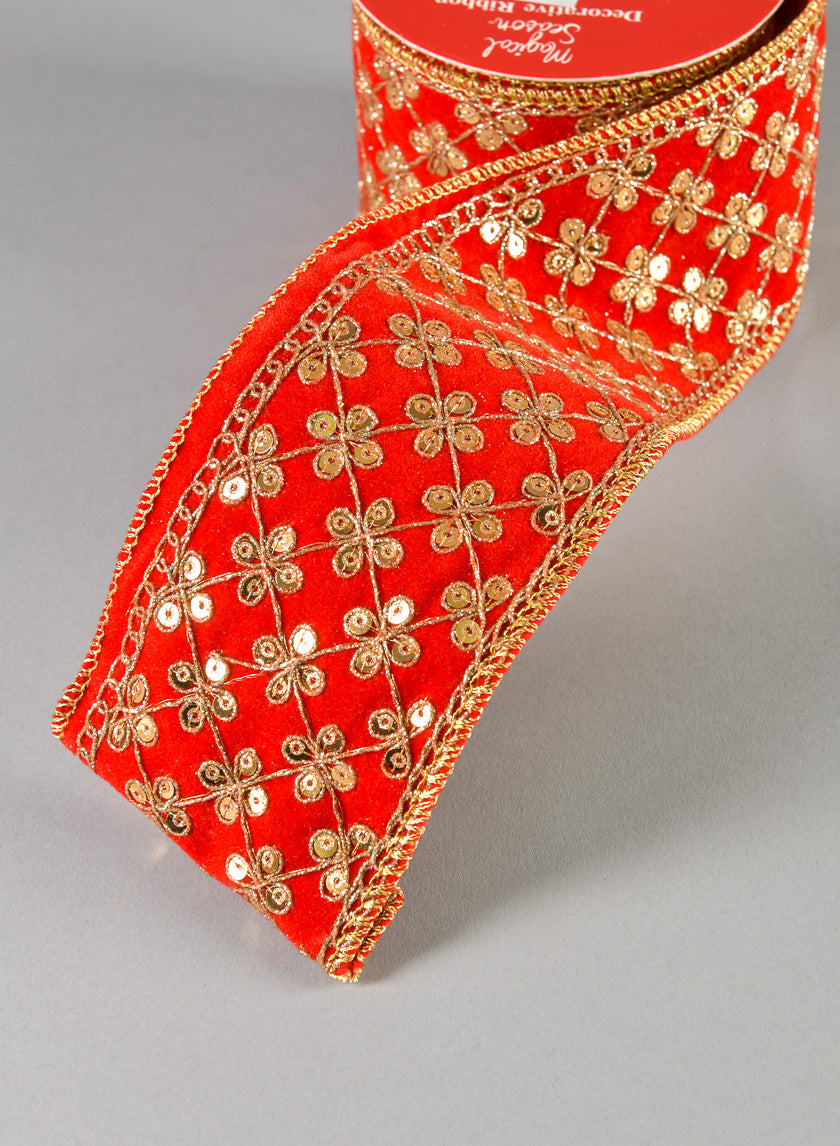 3in British Raj Red Gold Ribbon