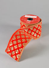 3in British Raj Red Gold Ribbon