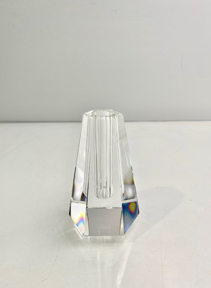 Hexagon Tapered Crystal Vase