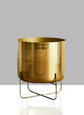 12 Â¾in, 23in, & 26in High Gold Soho Planter With Stand