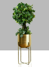 12 Â¾in, 23in, & 26in High Gold Soho Planter With Stand