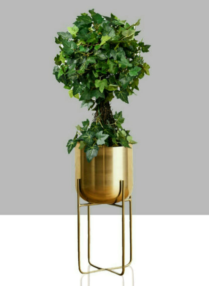 12 Â¾in, 23in, &amp; 26in High Gold Soho Planter With Stand