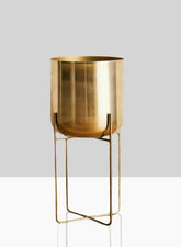 12 Â¾in, 23in, & 26in High Gold Soho Planter With Stand