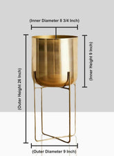 12 Â¾in, 23in, & 26in High Gold Soho Planter With Stand