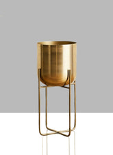 12 Â¾in, 23in, & 26in High Gold Soho Planter With Stand