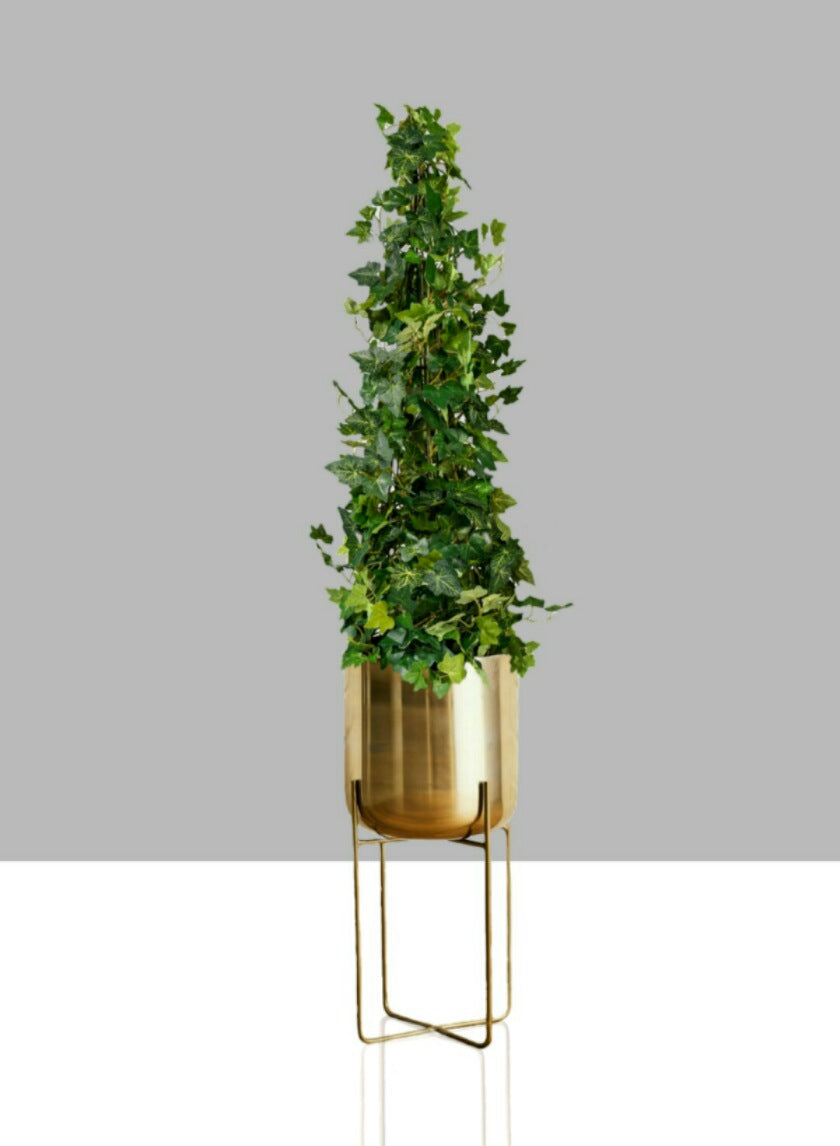 12 Â¾in, 23in, &amp; 26in High Gold Soho Planter With Stand