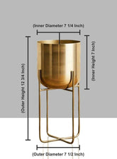 12 Â¾in, 23in, & 26in High Gold Soho Planter With Stand