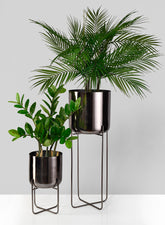 Black Nickel Soho Planters With Stand