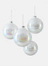 4in Iridescent White Glass Ball Ornament