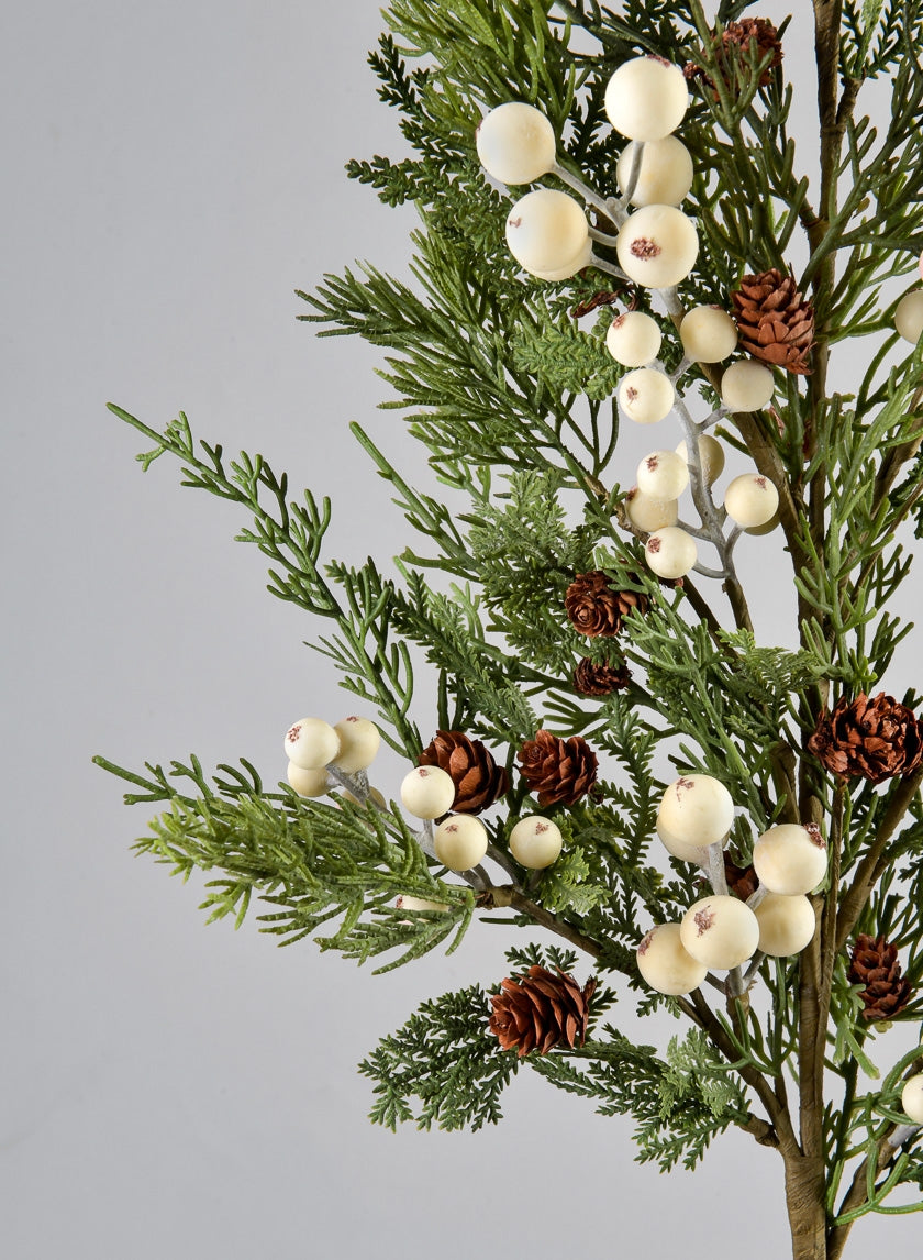 32in Real Touch Pine Pick With White Berries