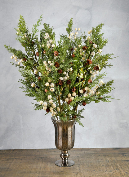 32in Real Touch Pine Pick With White Berries