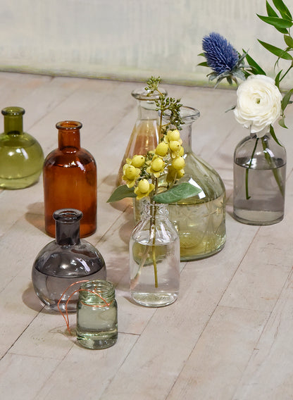 Clear Glass Mini Milk Bottle Vase