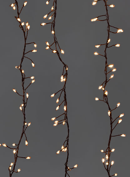 240 Warm White Fairy Lights On Brown Cord, 9 1/2 Ft Long Cord