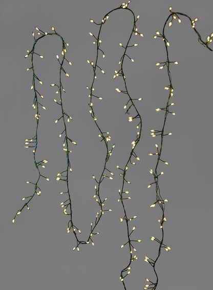 240 Warm White Fairy Lights On Green Cord, 9 1/2 Ft Long Cord