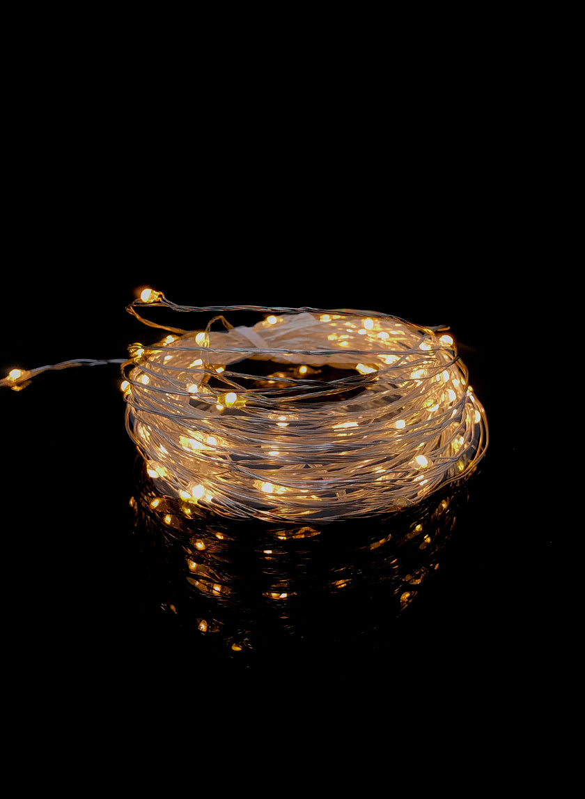 100 Flashing Warm White LED Naked Wire Lights