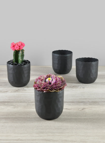 3in Chacin Aluminium Black Mini Pots