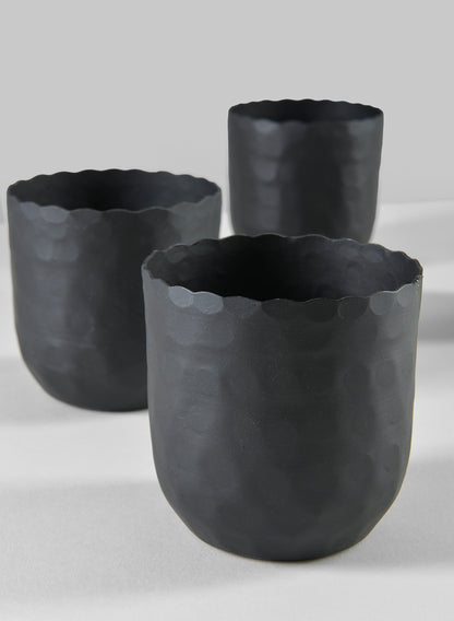 3in Chacin Aluminium Black Mini Pots