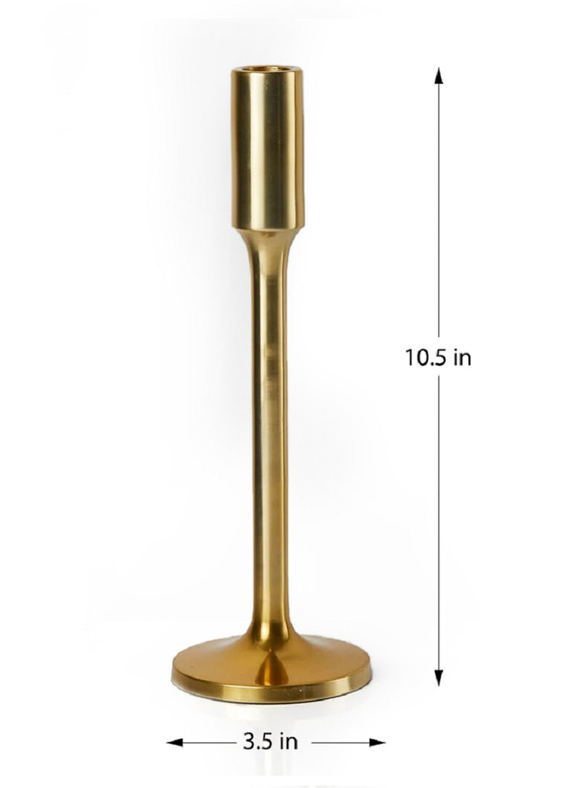 Alsace Shiny Gold Candlestick, 10  1/2in