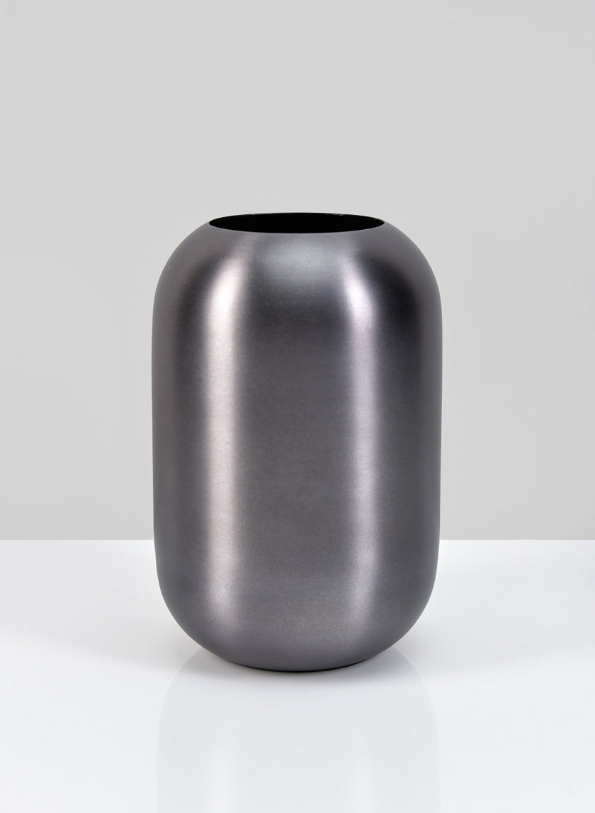 6in Oviedo Stainless Steel Platinum Bullet Vase