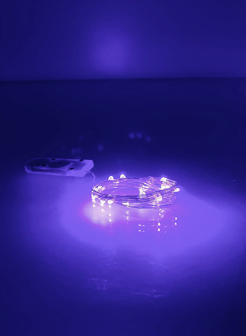 20 Light Purple Mini Lights String 3 modes