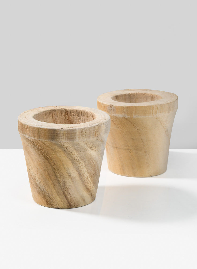 4  1/2in Paulownia Wood Pot