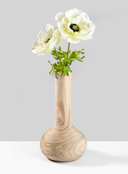 12in Paulownia Wood Bottle Vase