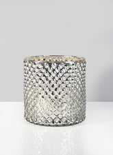 Antique Silver Hobnail Vases