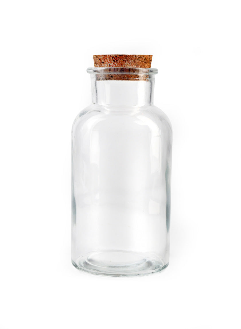 6  1/2in Glass Bottle With Cork