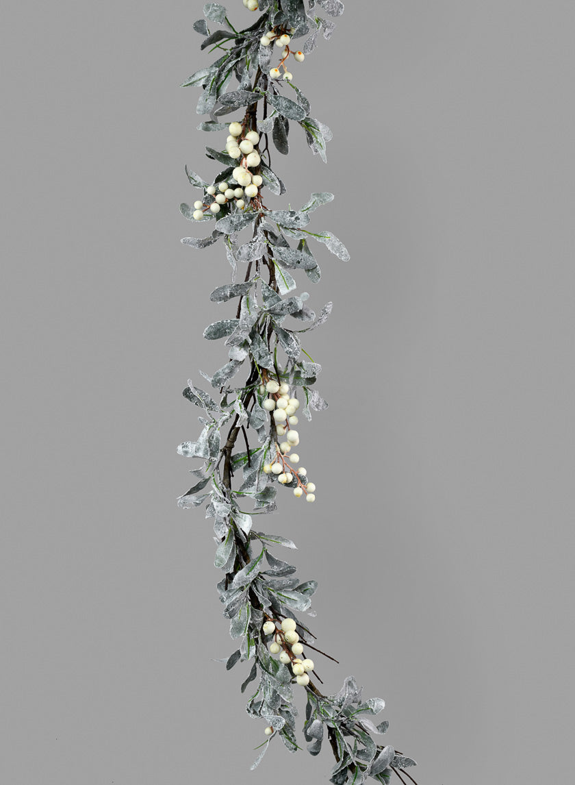 67in Mistletoe &amp; White Berry Garland