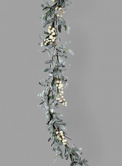 67in Mistletoe &amp; White Berry Garland