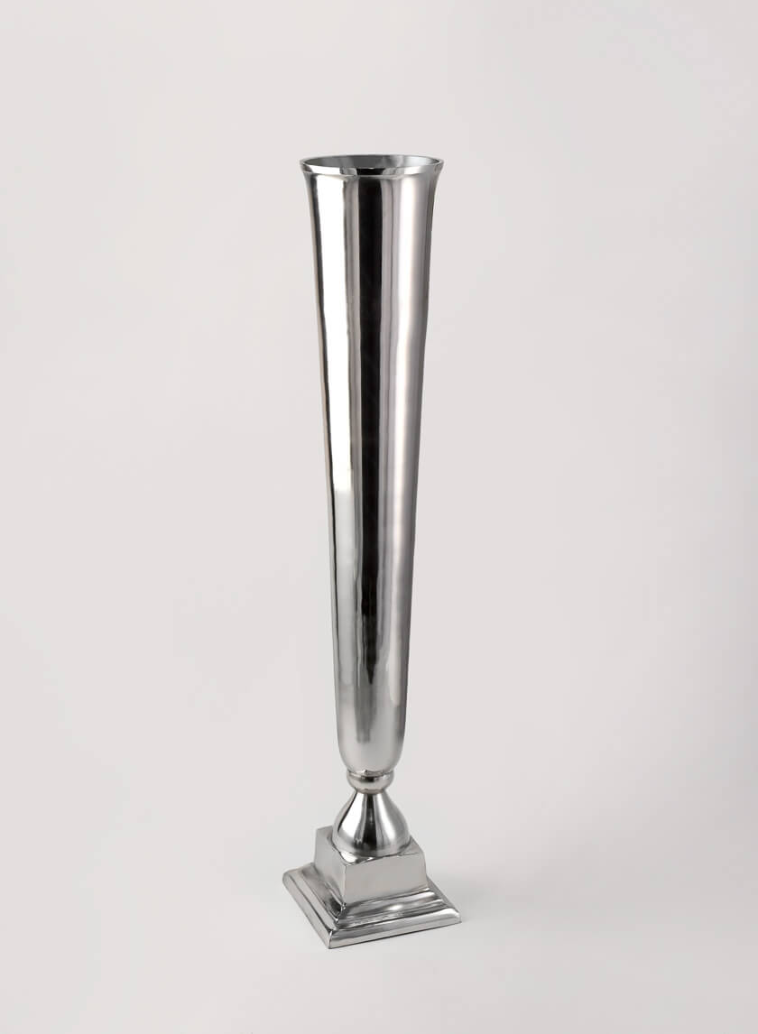 31  1/2in Nickel Trumpet Vase