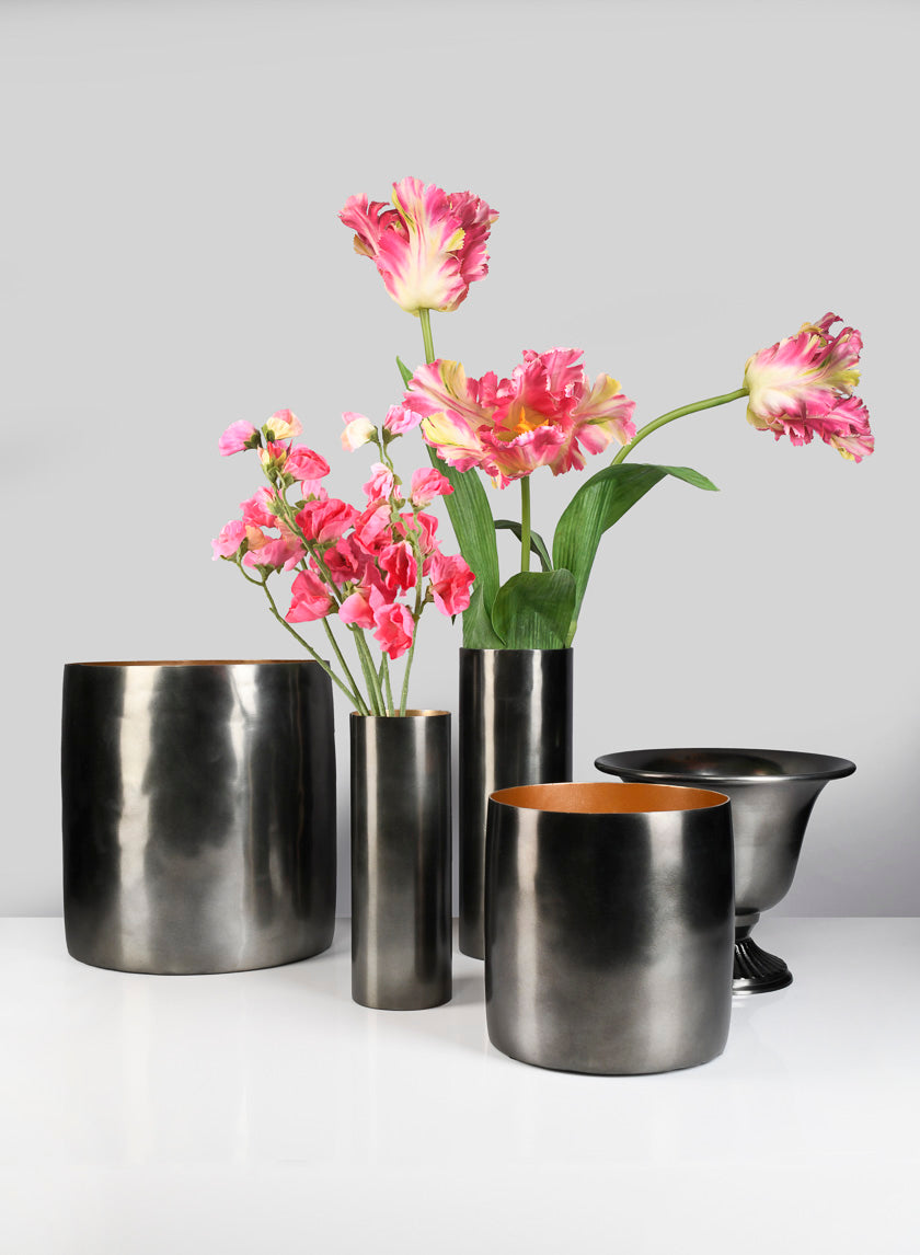 6in Nairobi Small Black Nickel Vase